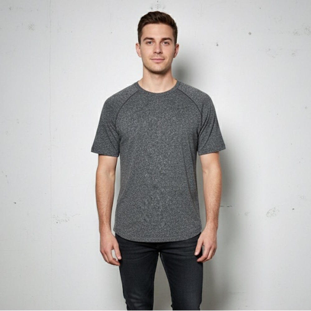 STYLUS Charcoal Stylus Men's Gray Heathered‎ Raglan Sleeve T-Shirt Size L - Picture 11 of 11